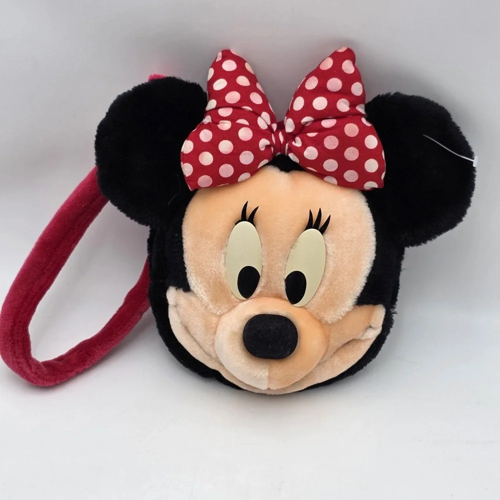 Disney Minnie Mouse Plush Head Small Purse Shoulder Bag SEE PHOTOS